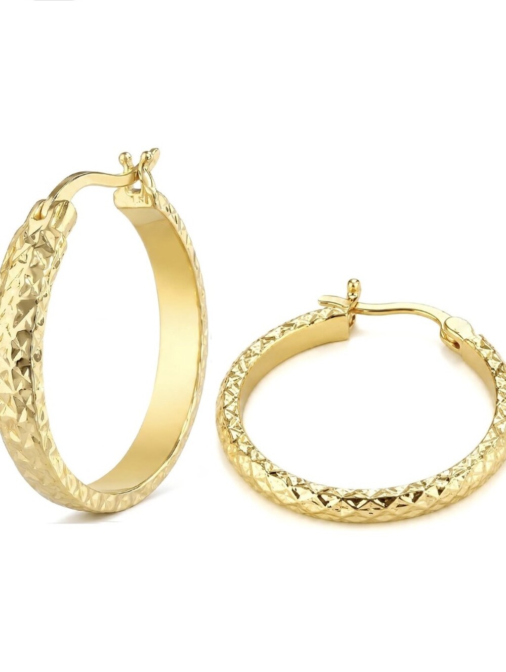 Gold Textured Hoop Earrings